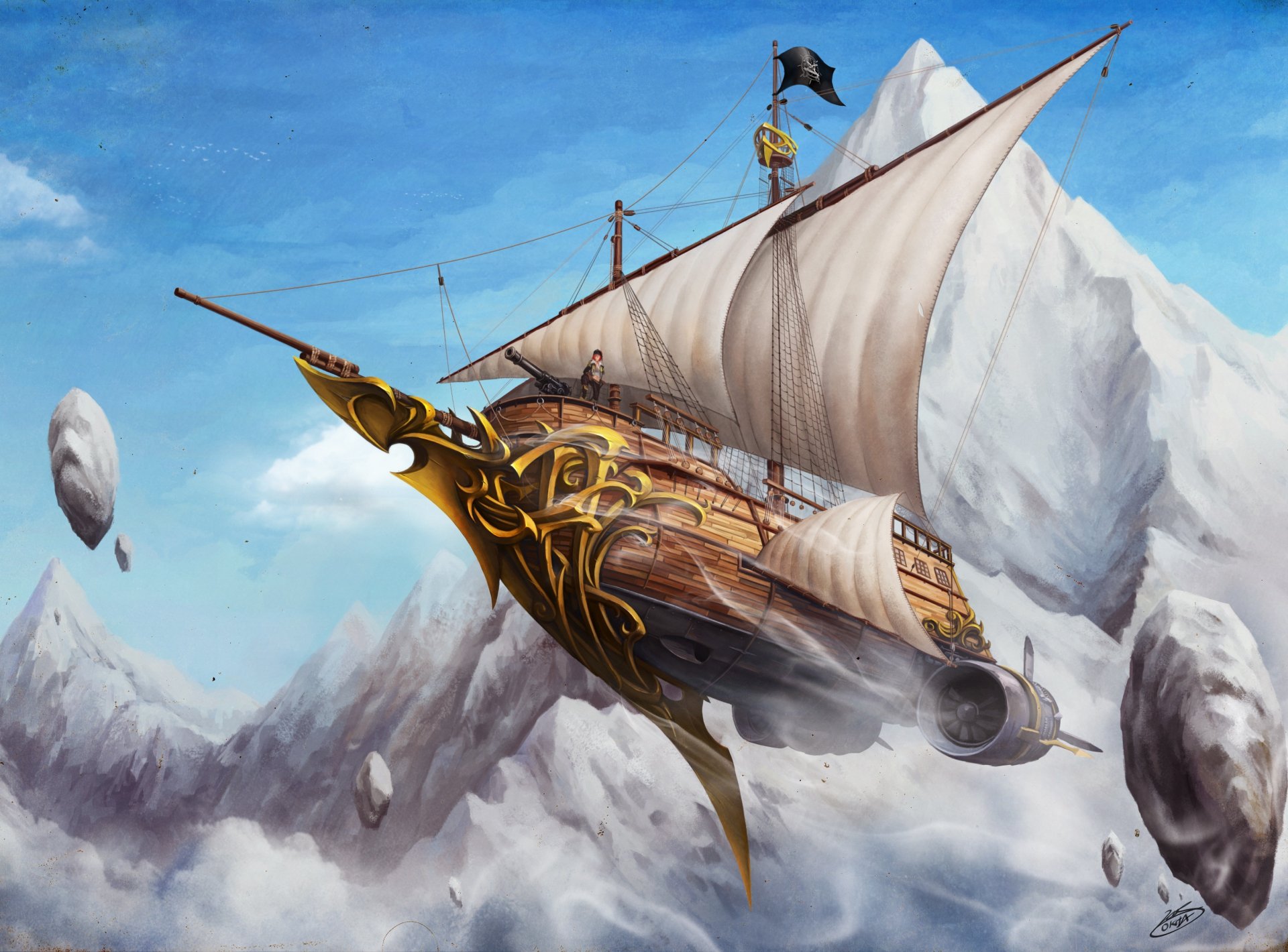 Steampunk Skyship A Stunning Sci Fi Hd Wallpaper By Leos Okita Ng