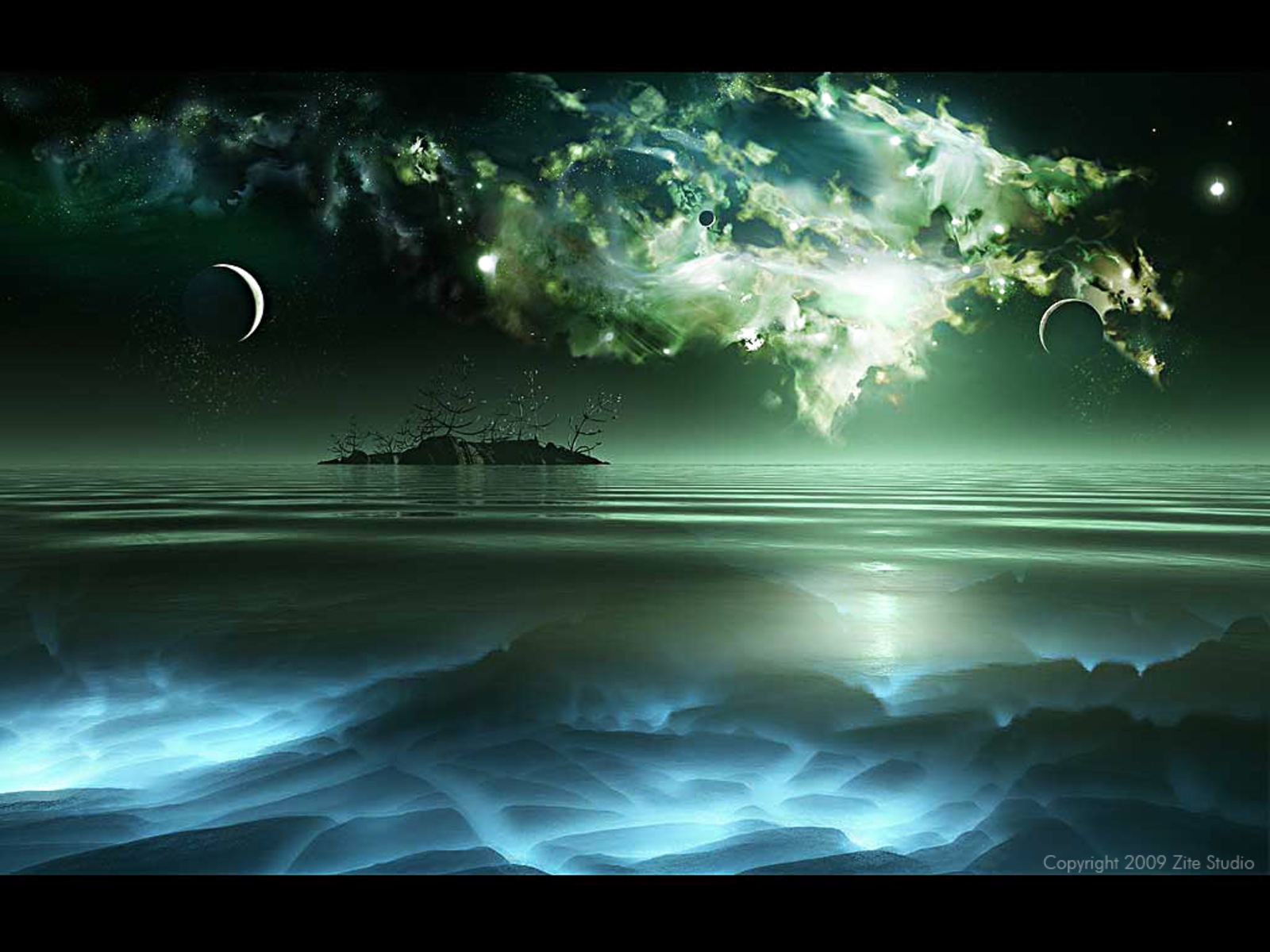 Fantasy - Landscape  Light Celestial Ethereal Planet Island Wallpaper