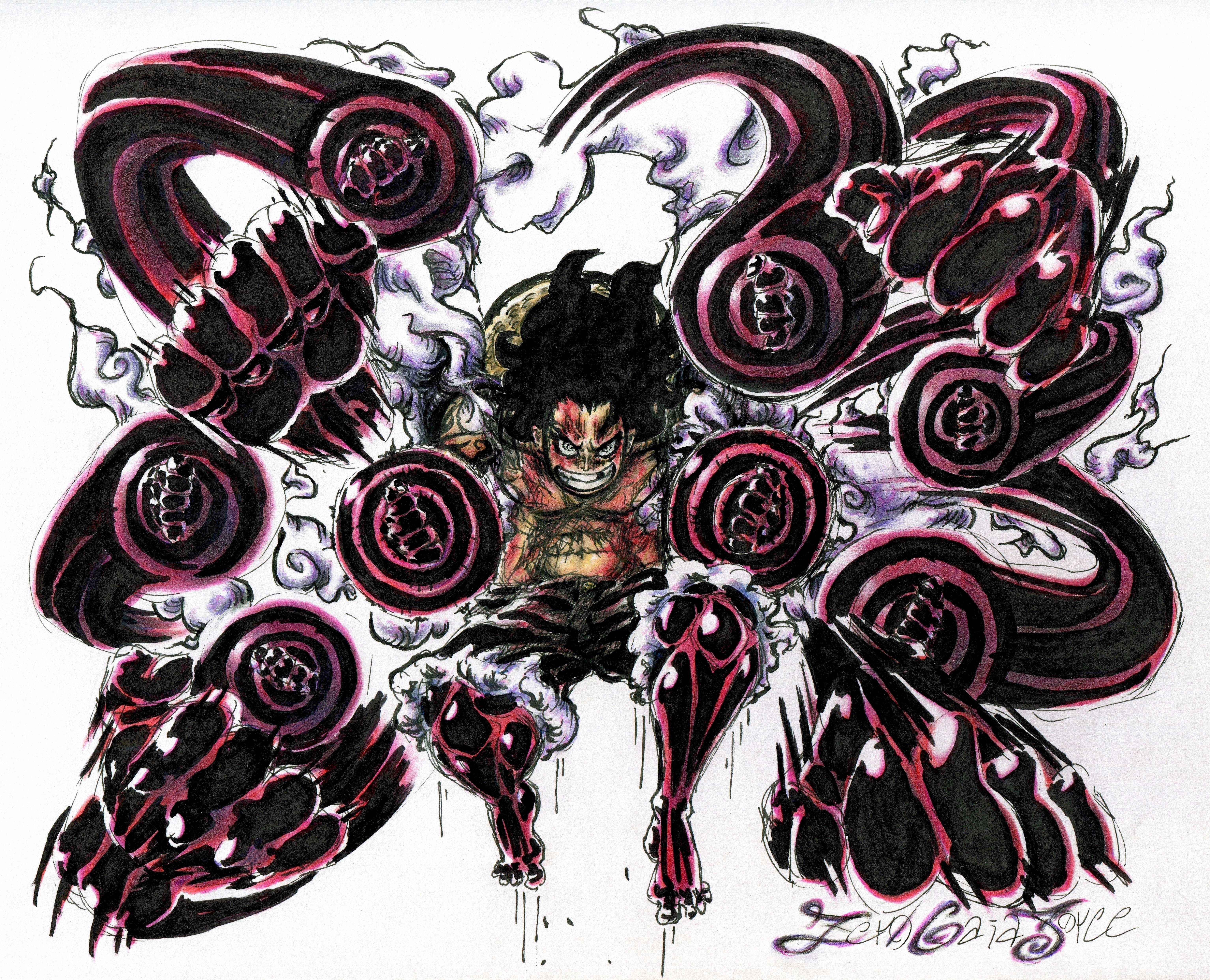 One Piece  Luffy Gear 4th Snakeman 4K wallpaper download