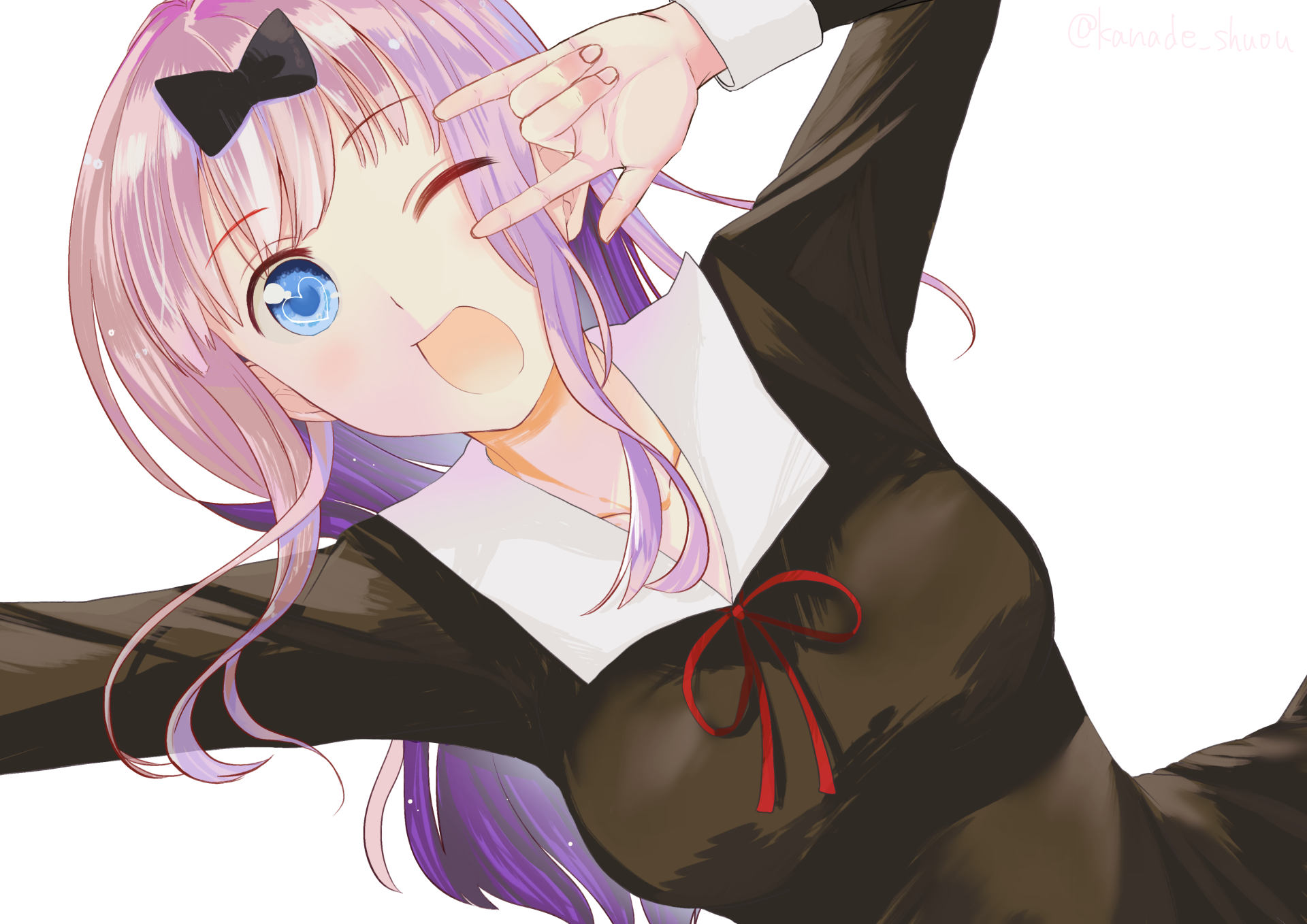 Chika Fujiwara from Kaguya-sama: Love is War in vibrant anime style, featured as a 4K Ultra HD PC desktop wallpaper with bright colors and dynamic expression.