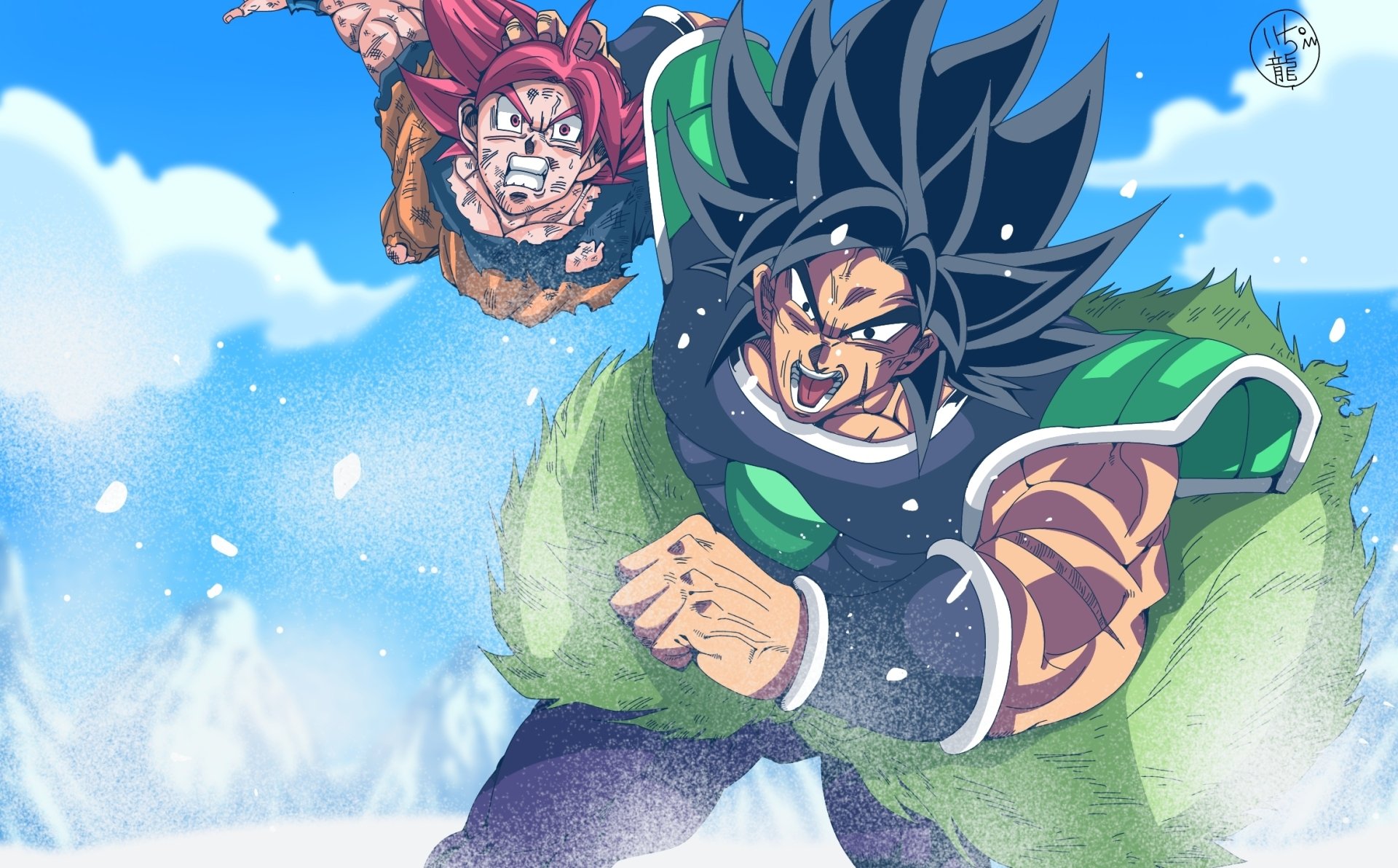 Download Super Saiyan God Goku Broly (Dragon Ball) Anime Dragon Ball Super: Broly HD Wallpaper by 祭 壱松