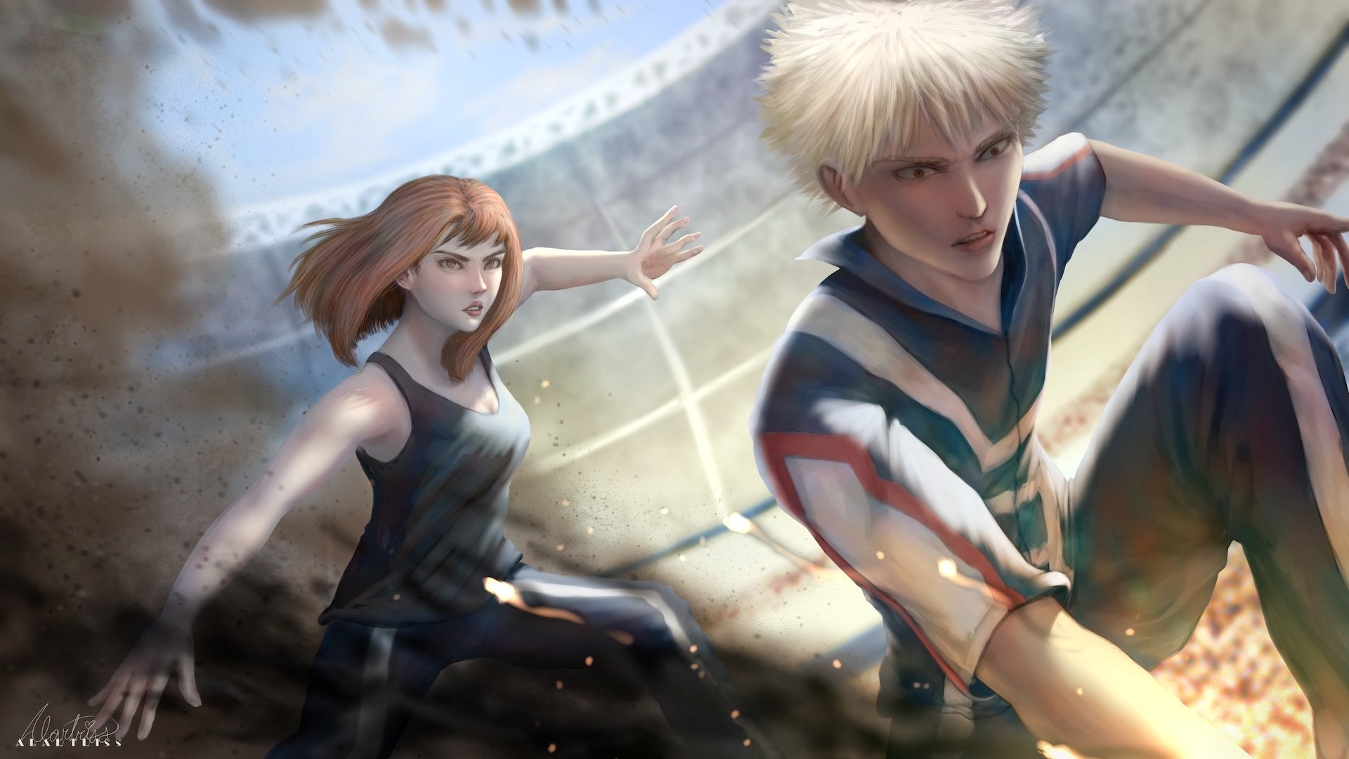 Download Ochaco Uraraka Katsuki Bakugou Anime My Hero Academia HD Wallpaper by Alartriss