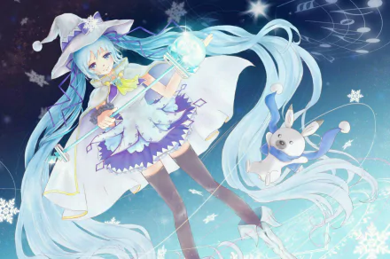 Yuki Miku Anime Vocaloid HD Desktop Wallpaper | Background Image