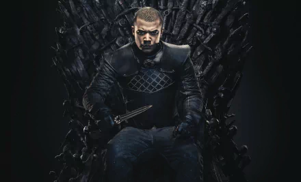 Jacob Anderson Grey Worm TV Show Game Of Thrones Iron Throne HD Desktop Wallpaper | Background Image