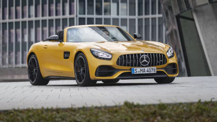 cabriolet supercar yellow car car Mercedes-AMG Mercedes-AMG GT vehicle Mercedes-AMG GT S HD Desktop Wallpaper | Background Image