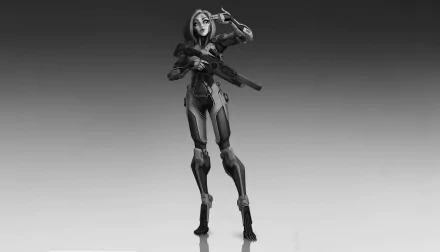 weapon woman warrior Sci Fi cyborg HD Desktop Wallpaper | Background Image
