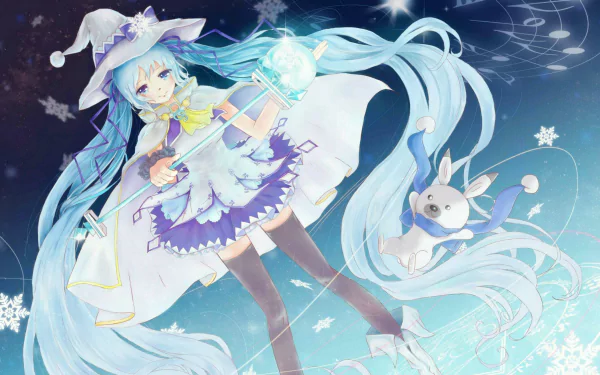 Yuki Miku Anime Vocaloid HD Desktop Wallpaper | Background Image
