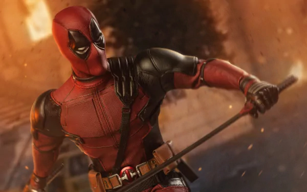 Deadpool in action from Deadpool 2, rendered in vivid 4K Ultra HD for a striking PC desktop wallpaper.
