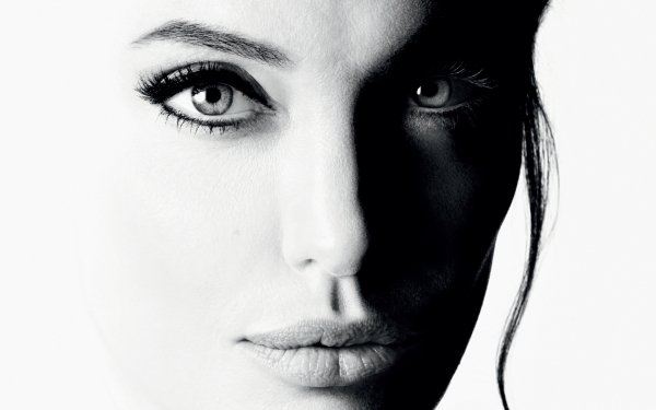 Celebrity Angelina Jolie Actress Face Black & White HD Wallpaper | Background Image