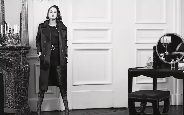 monochrome Celebrity Kristen Stewart HD Desktop Wallpaper | Background Image