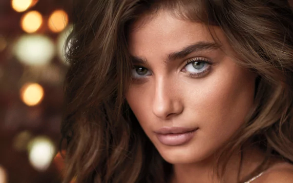 brunette stare blue eyes face American model woman Taylor Marie Hill HD Desktop Wallpaper | Background Image