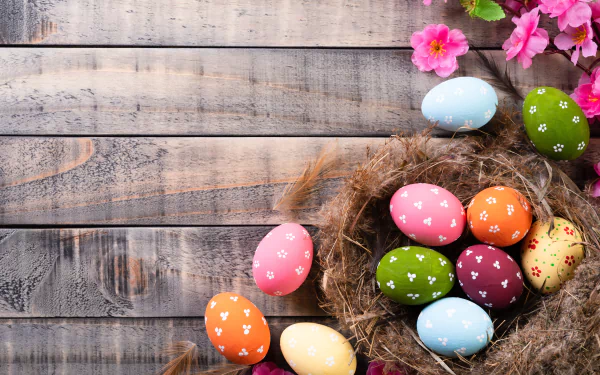 easter egg nest holiday Easter HD Desktop Wallpaper | Background Image