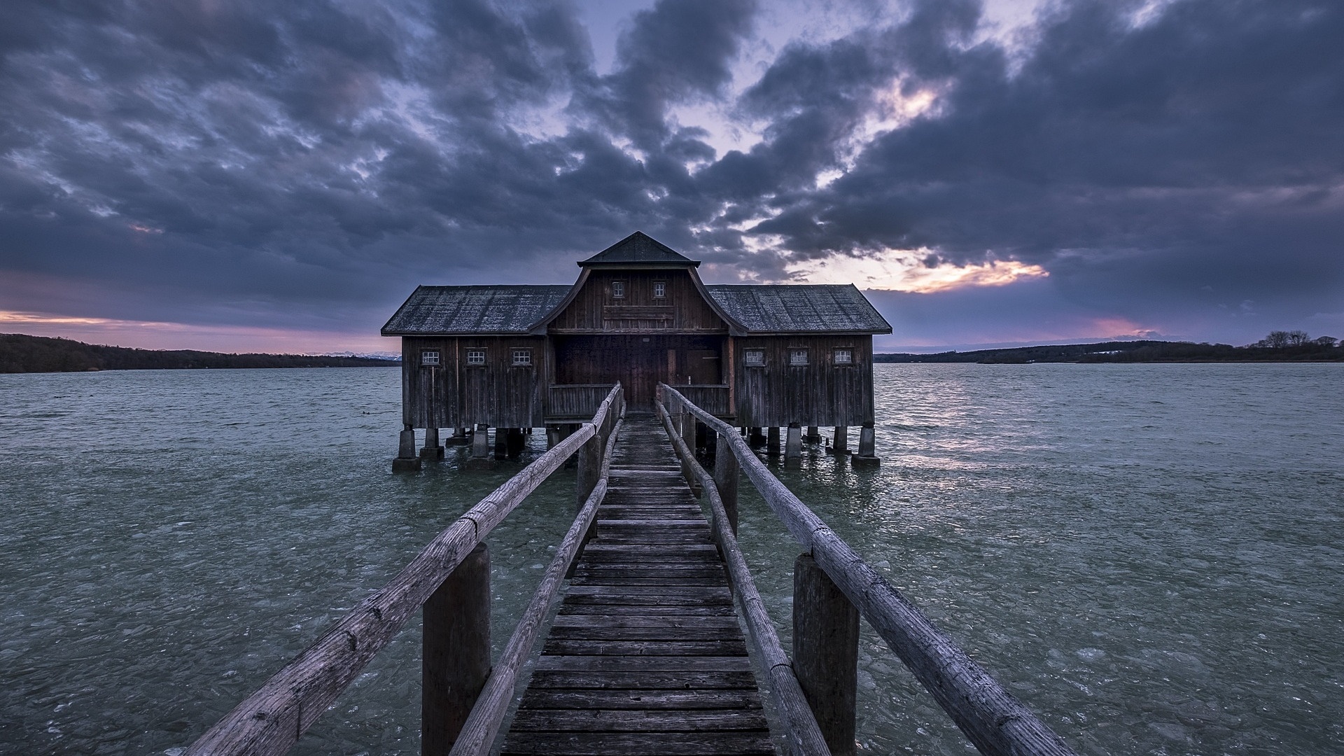Dark Clouds over Boathouse Pier by Thomas Weiler