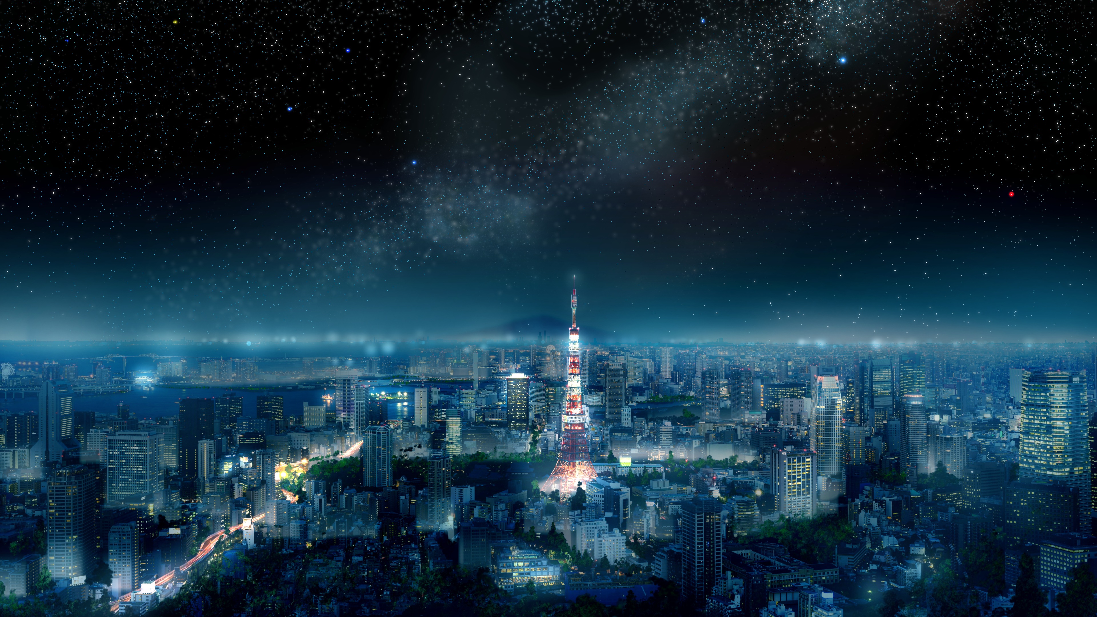 HD wallpaper: anime, landscape, urban, sky, clouds, city, Tokyo, Tokyo  Tower | Wallpaper Flare