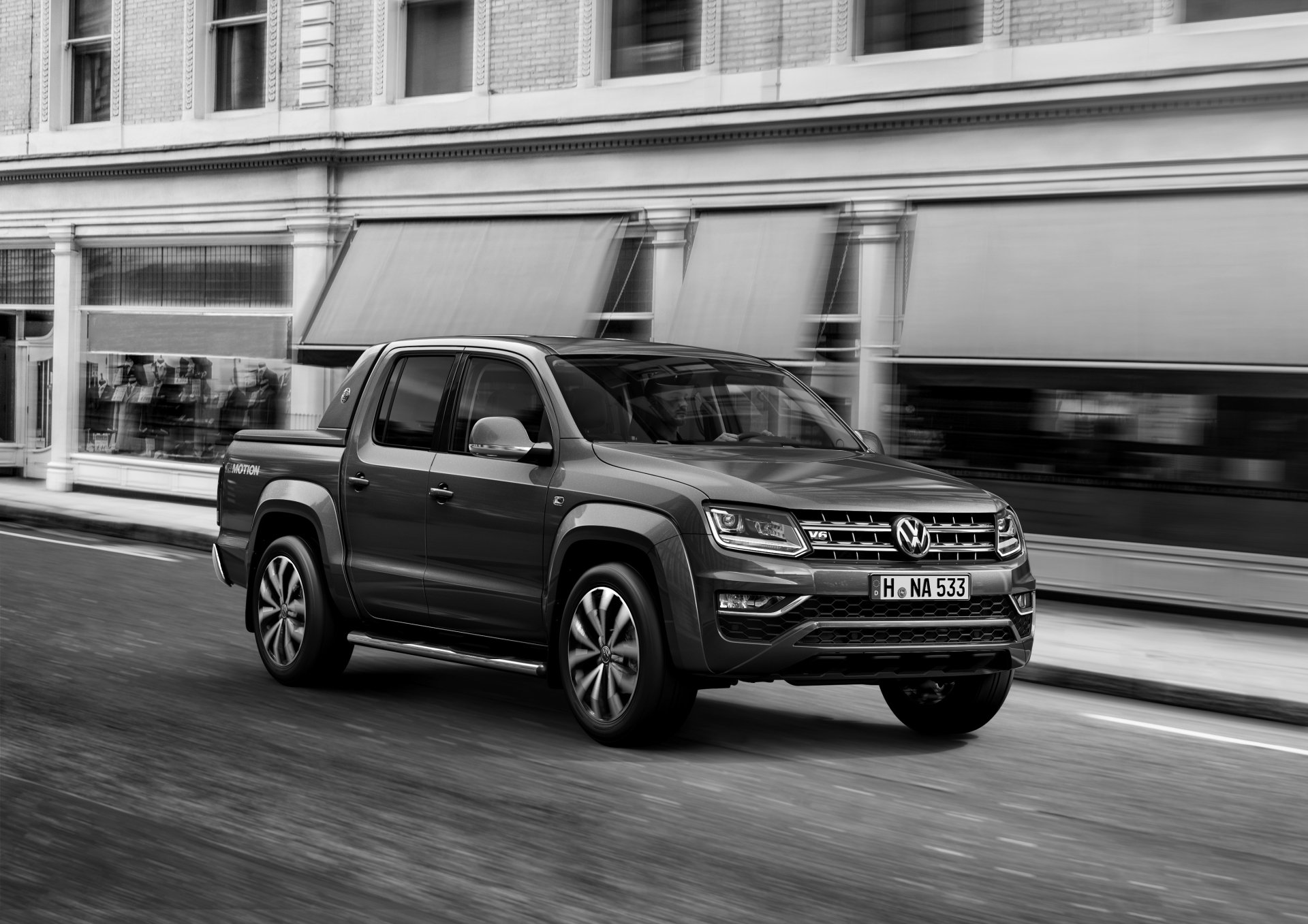 Download Black & White Car Volkswagen Vehicle Volkswagen Amarok HD Wallpaper