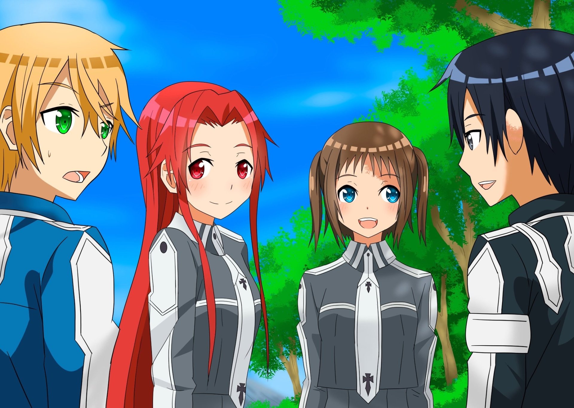 Download Ronye Arabel Tiese Shtolienen Eugeo (Sword Art Online) Kazuto Kirigaya Kirito (Sword Art Online) Anime Sword Art Online: Alicization HD Wallpaper by ハリネズミ 新刊委託中