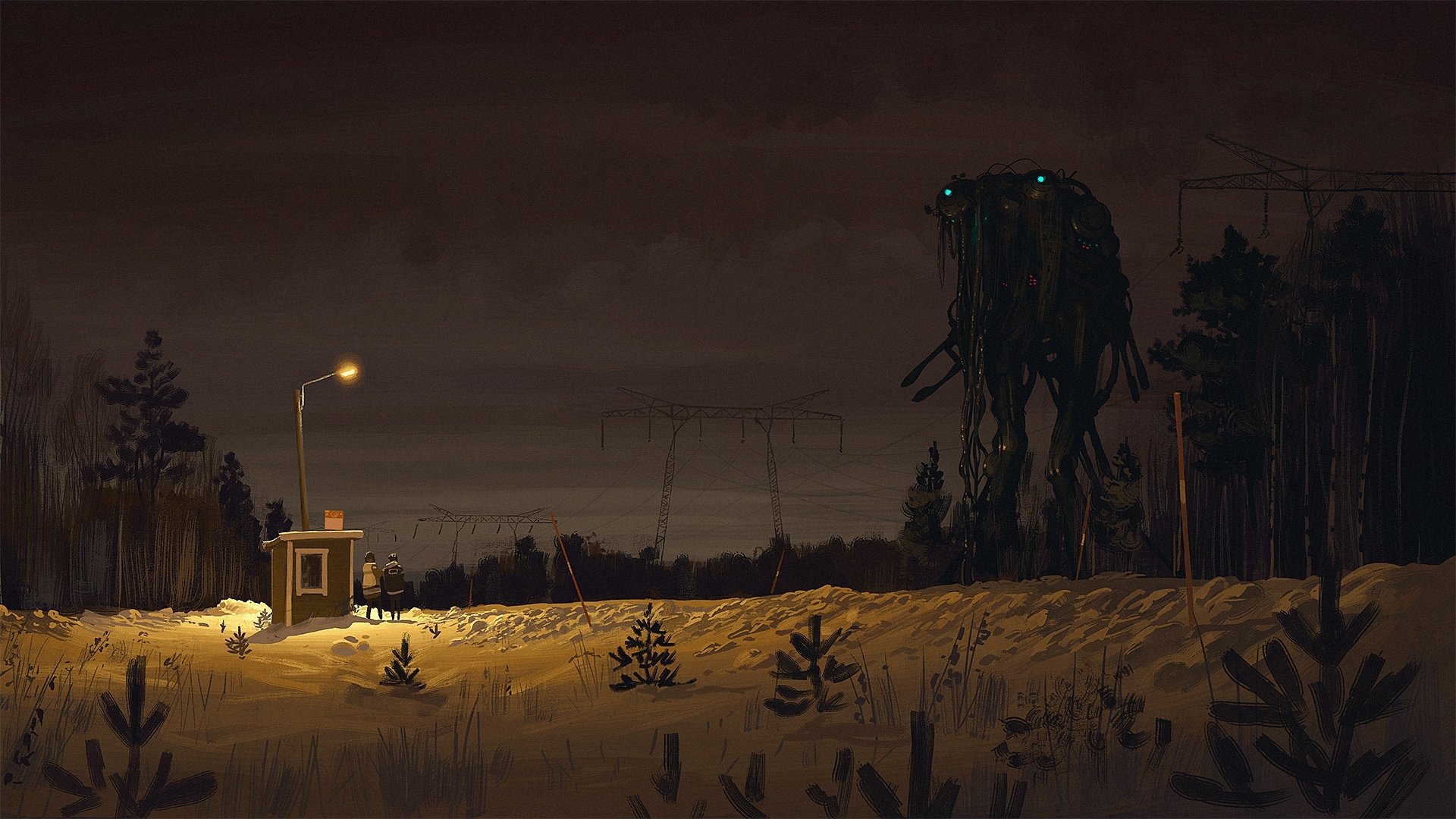 Download Night Sci Fi Robot HD Wallpaper | 1920x1080 | Wallpaper Abyss