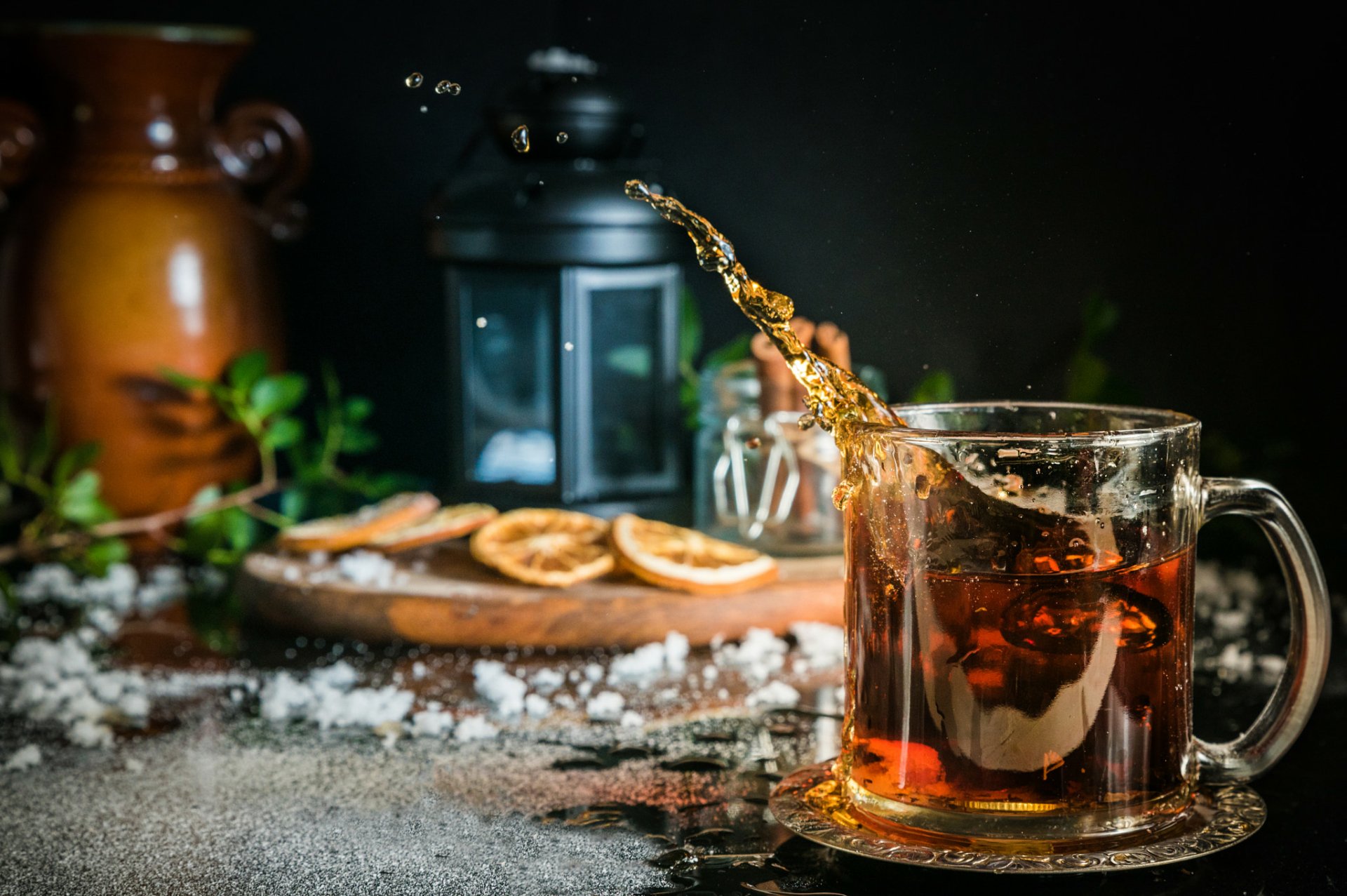 Download Drink Splash Glass Still Life Food Tea HD Wallpaper by Anna Makarenkova