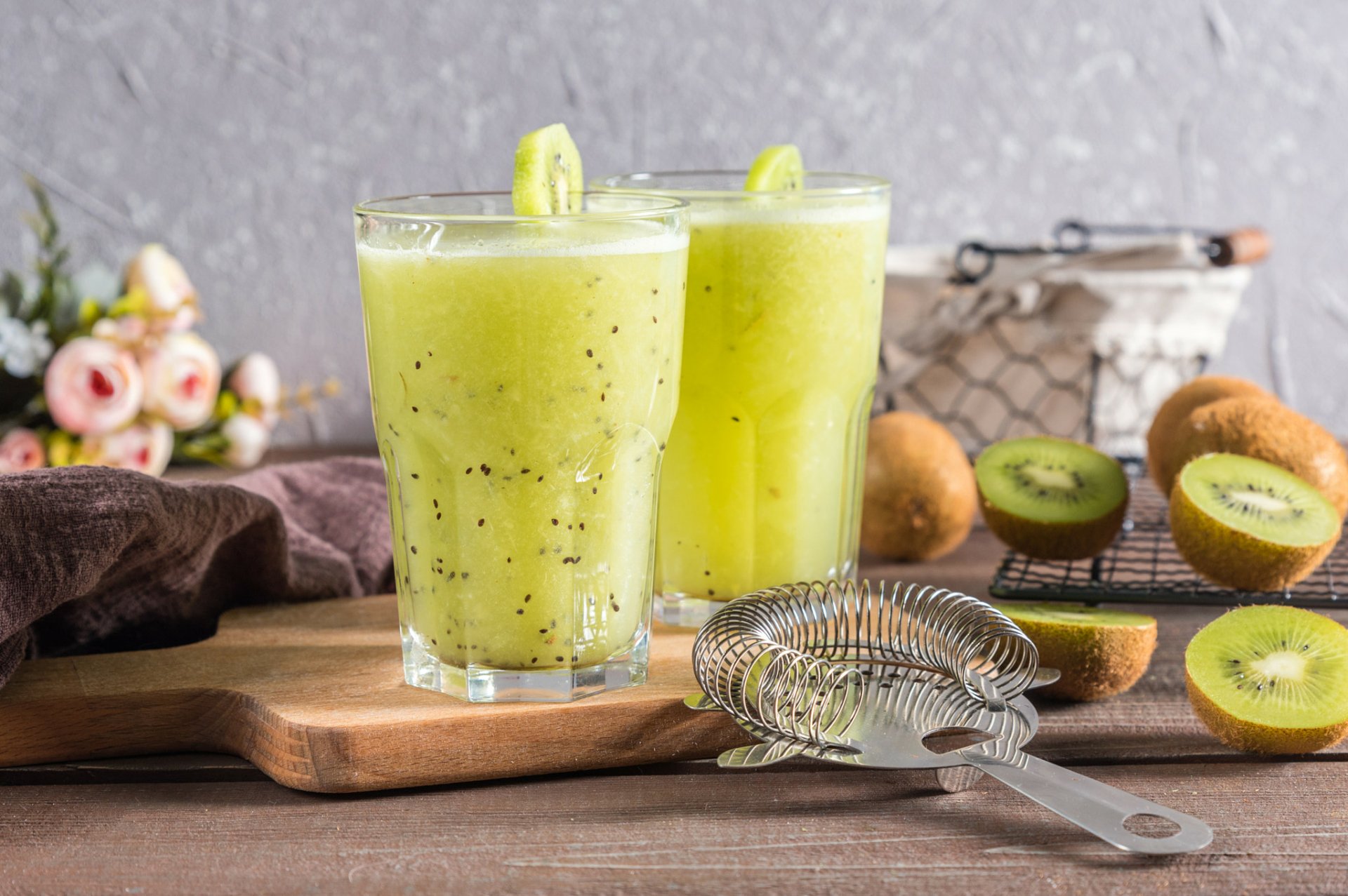 Download Kiwi Fruit Drink Food Smoothie HD Wallpaper by Anna Makarenkova