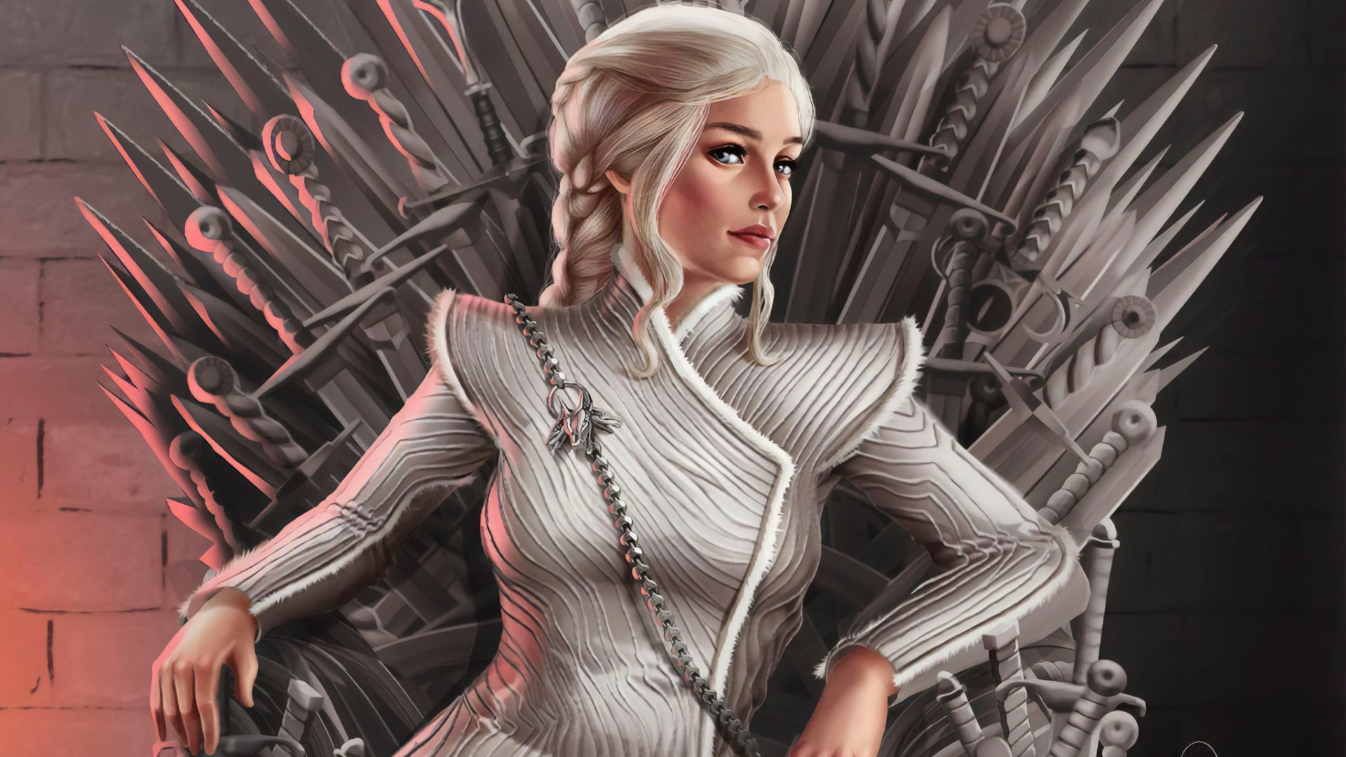 Download White Hair Daenerys Targaryen TV Show Game Of Thrones Iron Throne HD Wallpaper by Douglas Bicalho