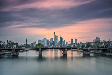 skyscraper Germany river bridge city man made Frankfurt HD Desktop Wallpaper | Background Image