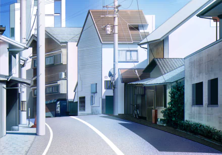 street Anime house HD Desktop Wallpaper | Background Image