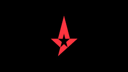 Red Astralis star logo centered on a black background — 8K Ultra HD PC desktop wallpaper showcasing video game esports branding.