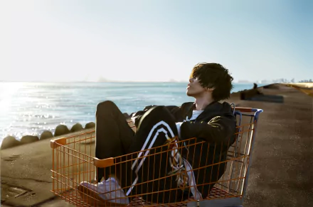 sea shopping cart singer Japanese music Kenshi Yonezu HD Desktop Wallpaper | Background Image