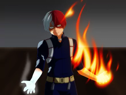 flame Shoto Todoroki Anime My Hero Academia HD Desktop Wallpaper | Background Image