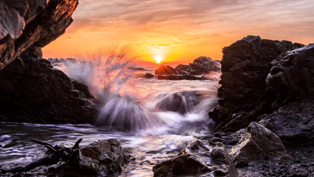  Crashing Ocean Waves at Sunset