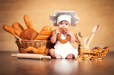 chef baking bread photography baby HD Desktop Wallpaper | Background Image