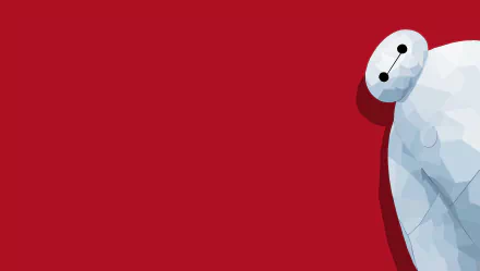 4K Ultra HD Disney Big Hero 6 wallpaper featuring Baymax, the white robot, against a solid red background.