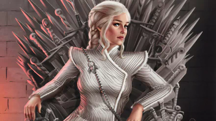 white hair Daenerys Targaryen TV Show Game Of Thrones Iron Throne HD Desktop Wallpaper | Background Image
