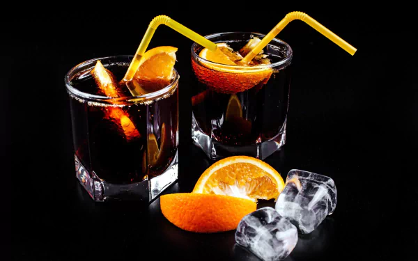 ice glass fruit orange (Fruit) straw food drink HD Desktop Wallpaper | Background Image