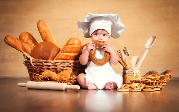 Photography Baby Bread Baking Chef HD Wallpaper | Background Image