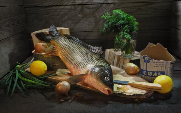Food Fish Lemon Seafood Still Life HD Wallpaper | Background Image