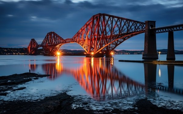 Man Made Forth Bridge Bridges Bridge Scotland Reflection Edinburgh HD Wallpaper | Background Image
