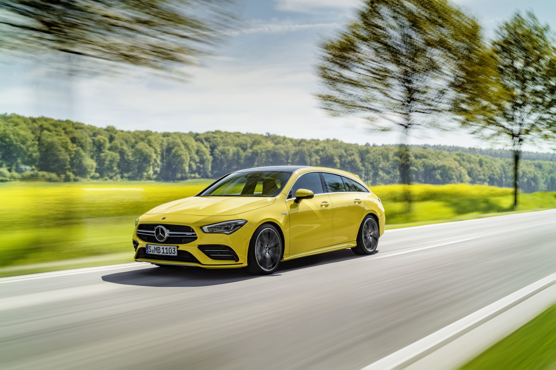 Download Yellow Car Car Mercedes-Benz Vehicle Mercedes-Benz CLA-Class 8k Ultra HD Wallpaper