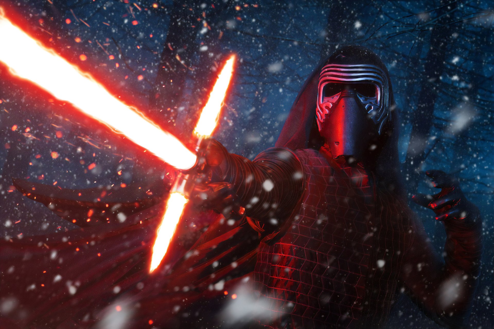 Download Lightsaber Star Wars Kylo Ren Movie Star Wars Episode VII: The Force Awakens 4k Ultra HD Wallpaper by Yaroslav Lukiyanchenko