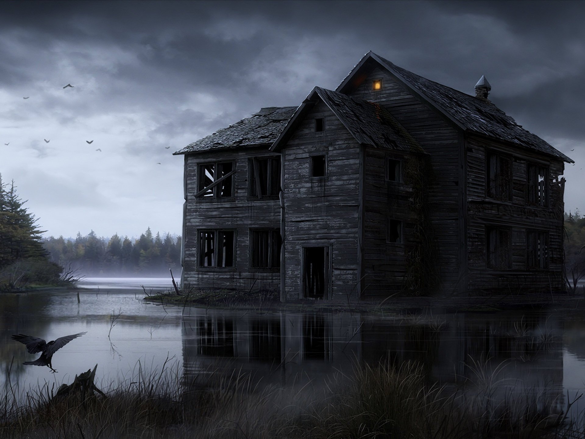 Spooky Haunted House Wallpaper