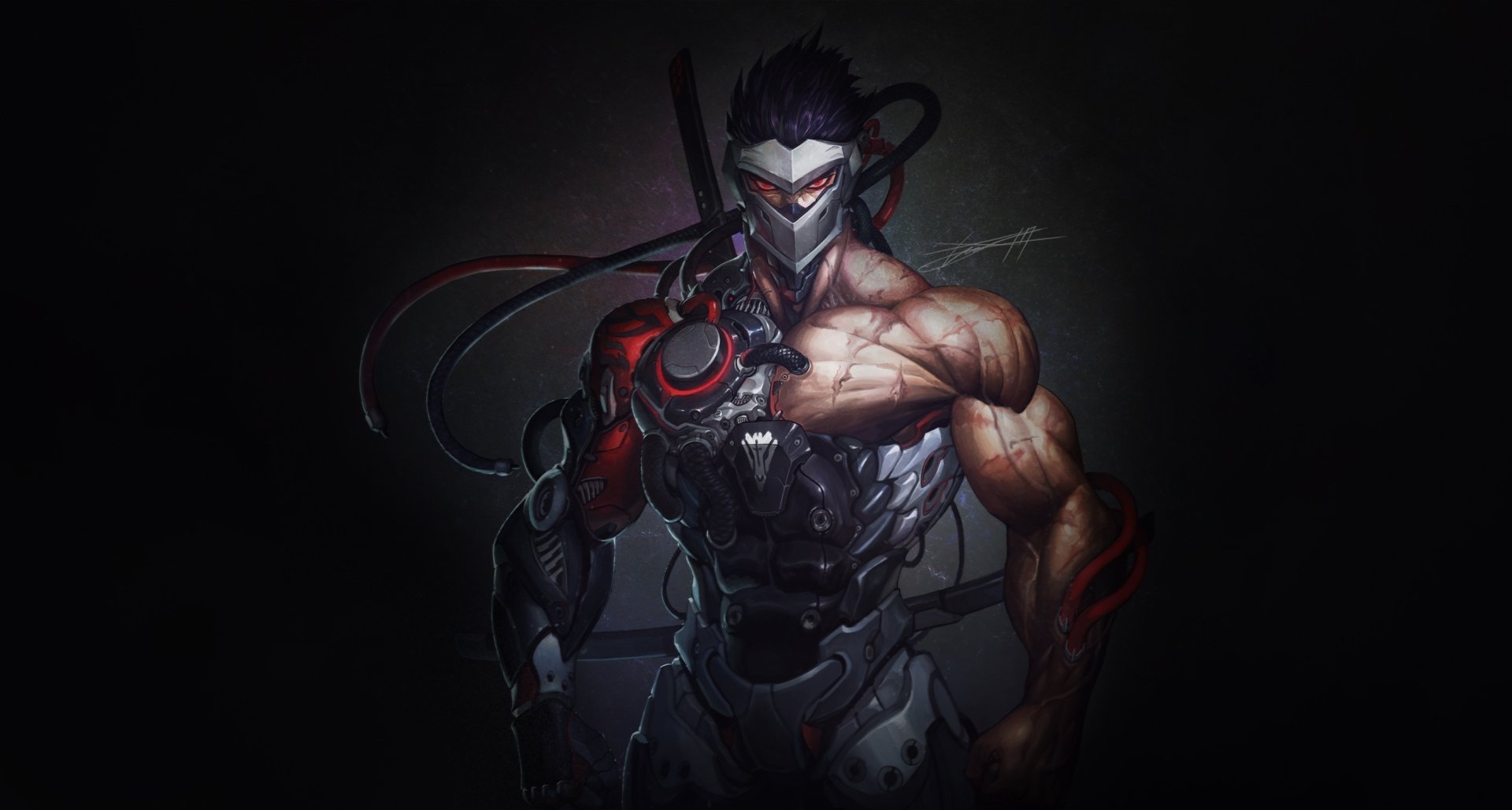 Download Cyborg Genji (Overwatch) Video Game Overwatch HD Wallpaper by HeeWonLee
