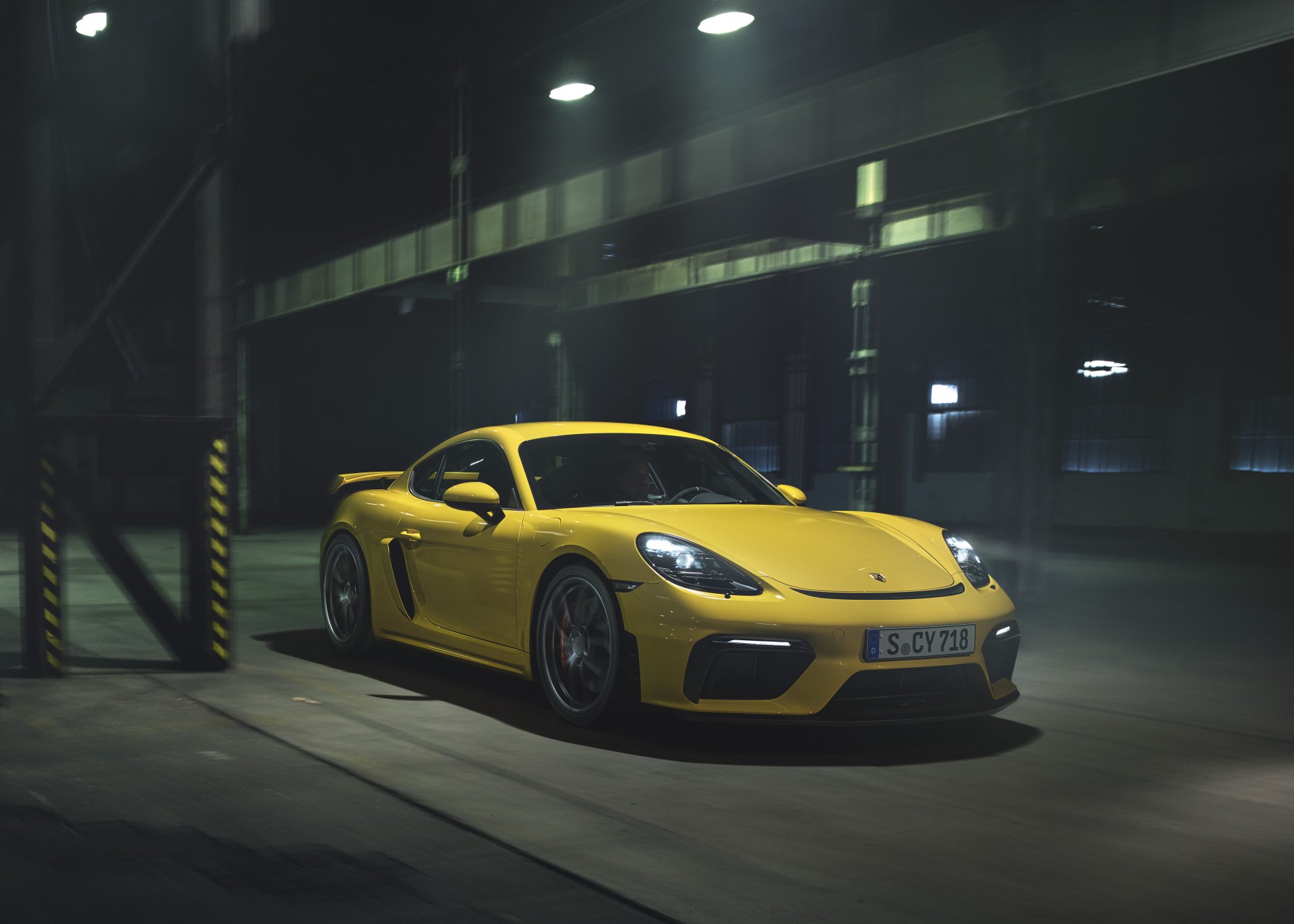 Download Yellow Car Car Porsche Vehicle Porsche 718 Cayman 4k Ultra HD Wallpaper