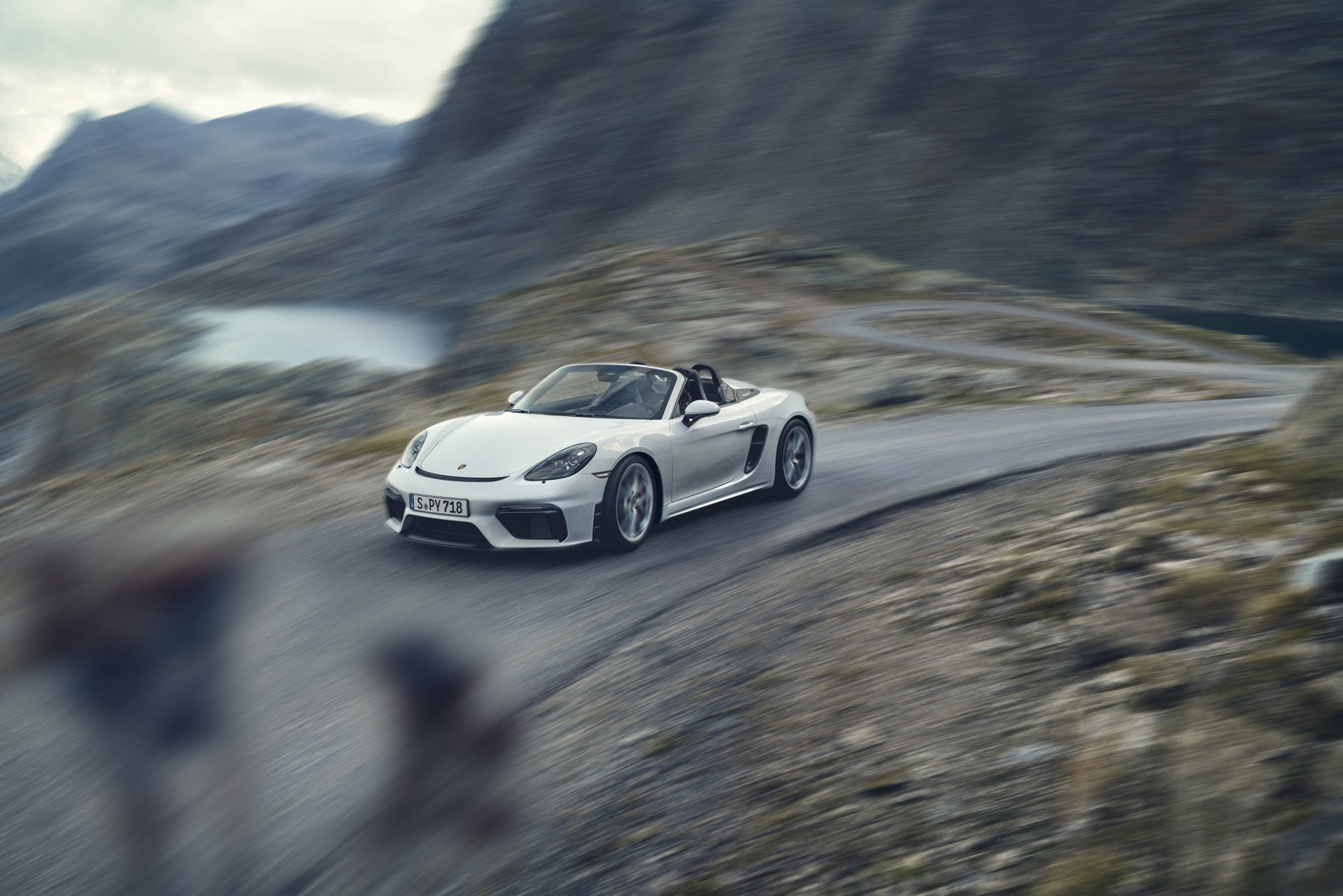 Download Silver Car Car Porsche Vehicle Porsche 718 Spyder 4k Ultra HD Wallpaper