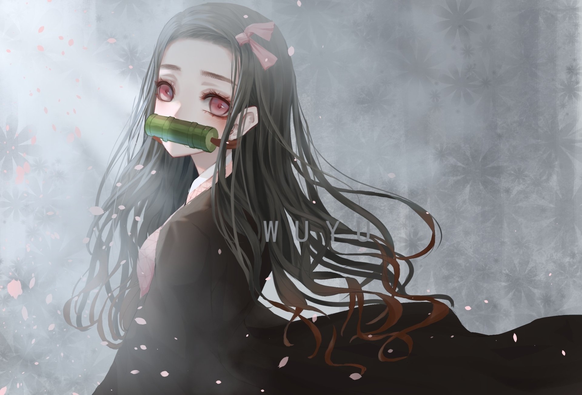 Nezuko Kamado HD Wallpaper - Demon Slayer Anime Art by wuyu