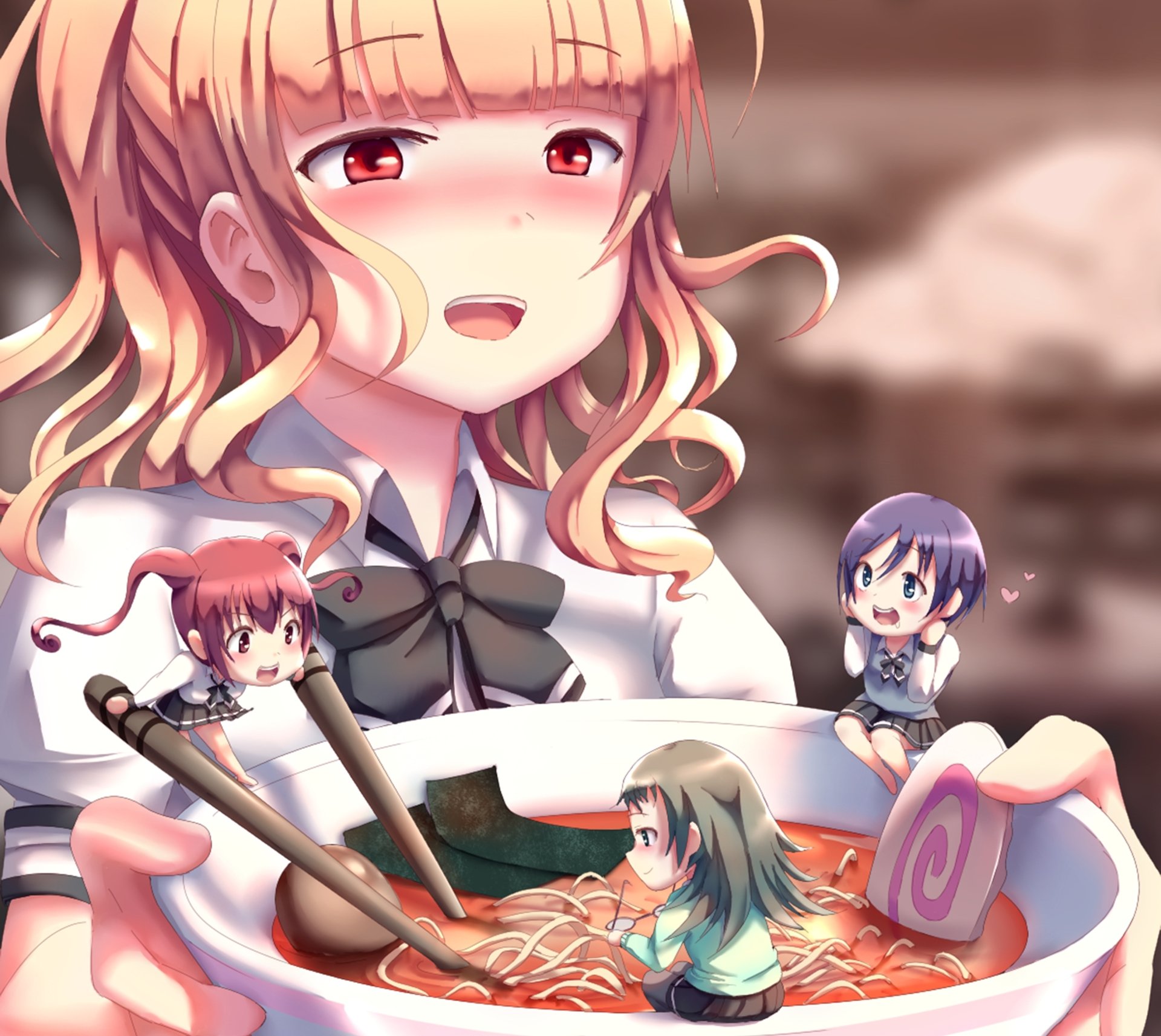 Download Misa Nakamura Jun Takahashi Yuu Oosawa Koizumi (Ms. Koizumi Loves Ramen Noodles) Anime Ms. Koizumi Loves Ramen Noodles HD Wallpaper by salmonjelly