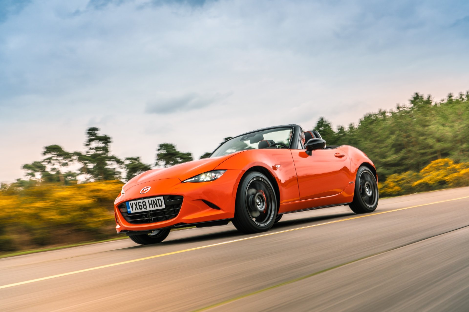 Download Orange Car Car Mazda Vehicle Mazda MX-5 4k Ultra HD Wallpaper