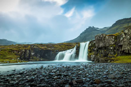 Kirkjufoss nature Iceland waterfall HD Desktop Wallpaper | Background Image