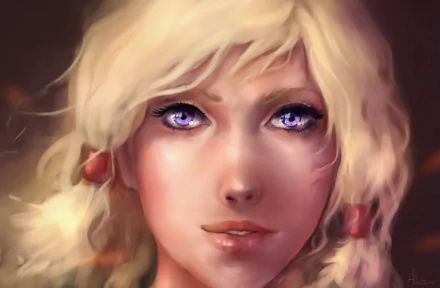 purple eyes portrait woman artistic HD Desktop Wallpaper | Background Image