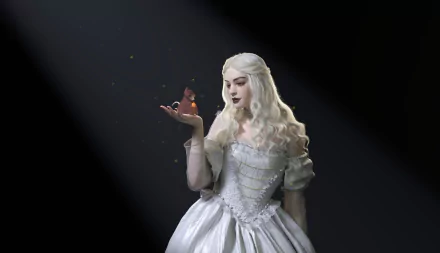 White Queen (Alice in Wonderland) dress Anne Hathaway Alice In Wonderland movie Alice in Wonderland (2010) HD Desktop Wallpaper | Background Image