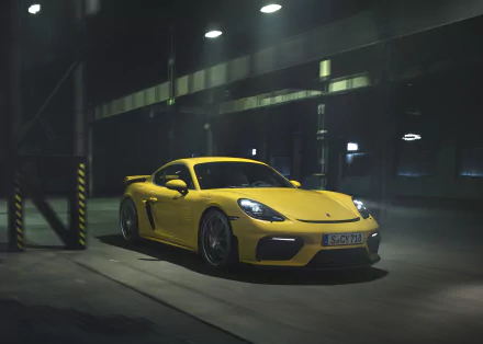 yellow car car Porsche vehicle Porsche 718 Cayman HD Desktop Wallpaper | Background Image